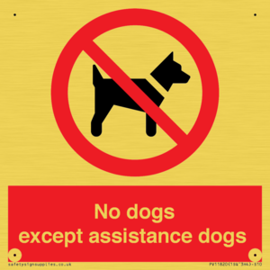 No dogs except assistance dogs